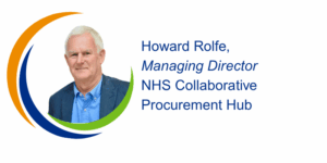 Picture of Howard Rolfe with branding around his photo, and his name followed by Managing Director, NHS Collaborative Procurement Hub
