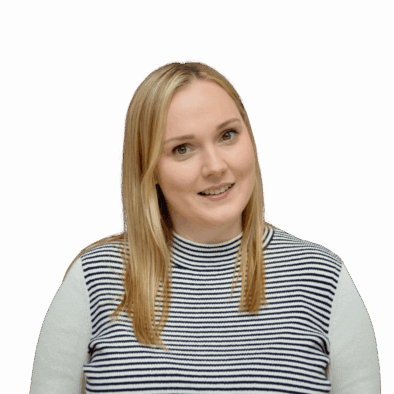 Ruth in a striped top.