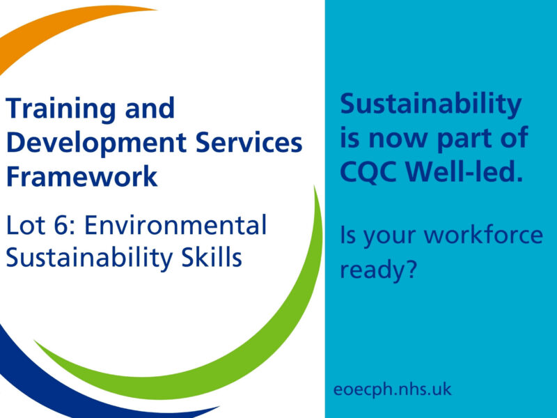 The name of the article, the name of the framework and the name of lot 6 - Environmental sustainability skills - set against the Hub logo.