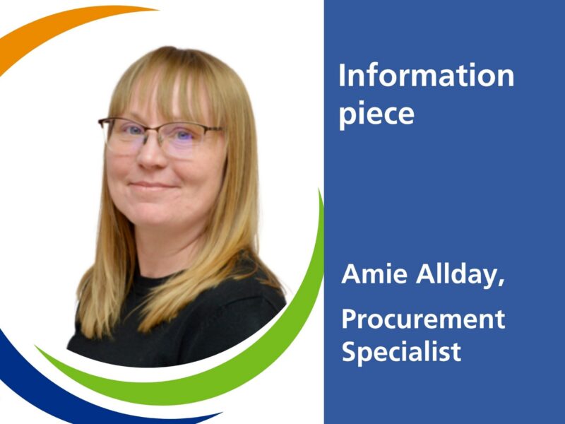 To the left - Amie's image and the Hub logo. To the right: 