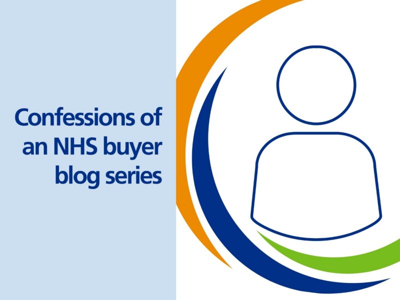 Text reading 'Confessions of an NHS buyer blog series'