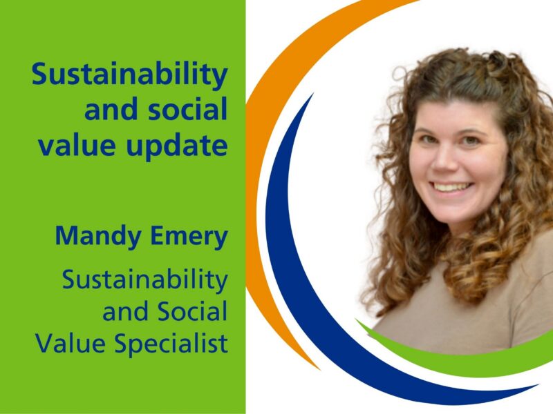 The Hub logo and Mandy's photo to the right, to the left: 